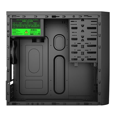 CiT Elite Micro Tower 1 x USB 3.0 / 1 x USB 2.0 Black Case with 500W PSU - PC Gear UK