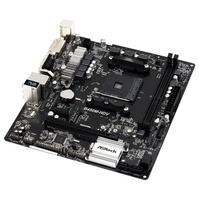 Asrock B450M-HDV R.40, AMD B450, AM4, Micro ATX, 2 DDR4, VGA, DVI, HDMI, M.2