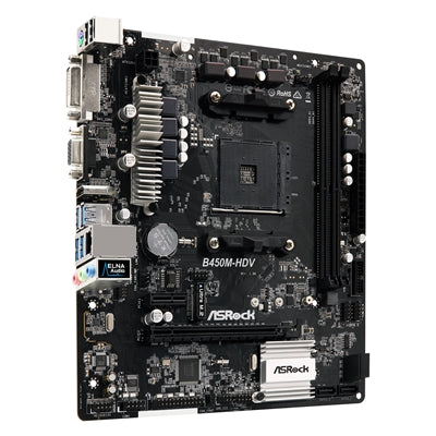 Asrock B450M-HDV R.40, AMD B450, AM4, Micro ATX, 2 DDR4, VGA, DVI, HDMI, M.2