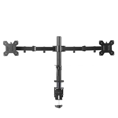 piXL Double Monitor Arm, For Upto 2x 27 inch Monitors, Desk Mounted, VESA dimensions of 75x75mm or 100x100mm, 180 Degrees Swivel, 15 Degrees Tilt, Weight Upto 10kg per screen, Built in Cable Management - PC Gear UK