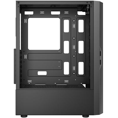 ANTEC AX20 Case, Black, Mid Tower, 1 x USB 3.0 / 2 x USB 2.0, Tempered Glass Side Window Panel, Slanted Bar & Mesh Design for Massive Airflow, 3 x RGB LED Fans Included, ATX, Micro ATX, Mini-ITX - PC Gear UK