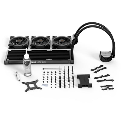 Be Quiet! Pure Loop 2 FX RGB 360mm Liquid CPU Cooler, 3 x 12cm Light Wings ARGB Fans, ARGB PWM Hub - PC Gear UK