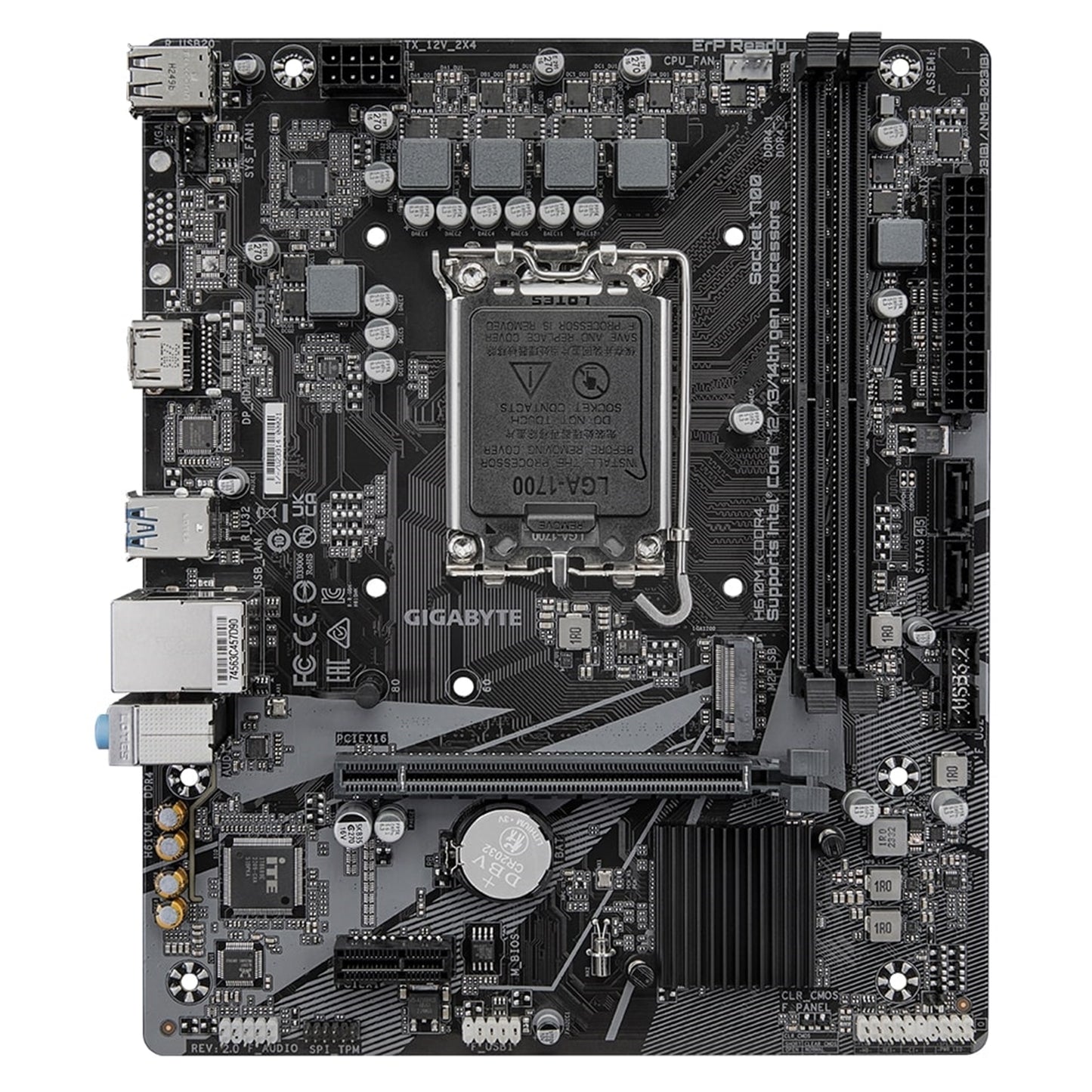 Gigabyte H610M K DDR4 Ultra Durable Intel 1700 Socket Motherboard, Micro-ATX, 2x DDR4 Slots, 1x M.2 Socket, GbE LAN, 1x HDMI Port - PC Gear UK