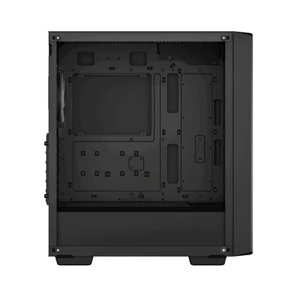 DeepCool CC560 ARGB V2 Case, Gaming, Black, Mid Tower, 1 x USB 3.0 / 1 x USB 2.0, Tempered Glass Side Window Panel, Abundant Airflow Performance, Addressable RGB LED Fans, ATX, Micro ATX, Mini-ITX - PC Gear UK