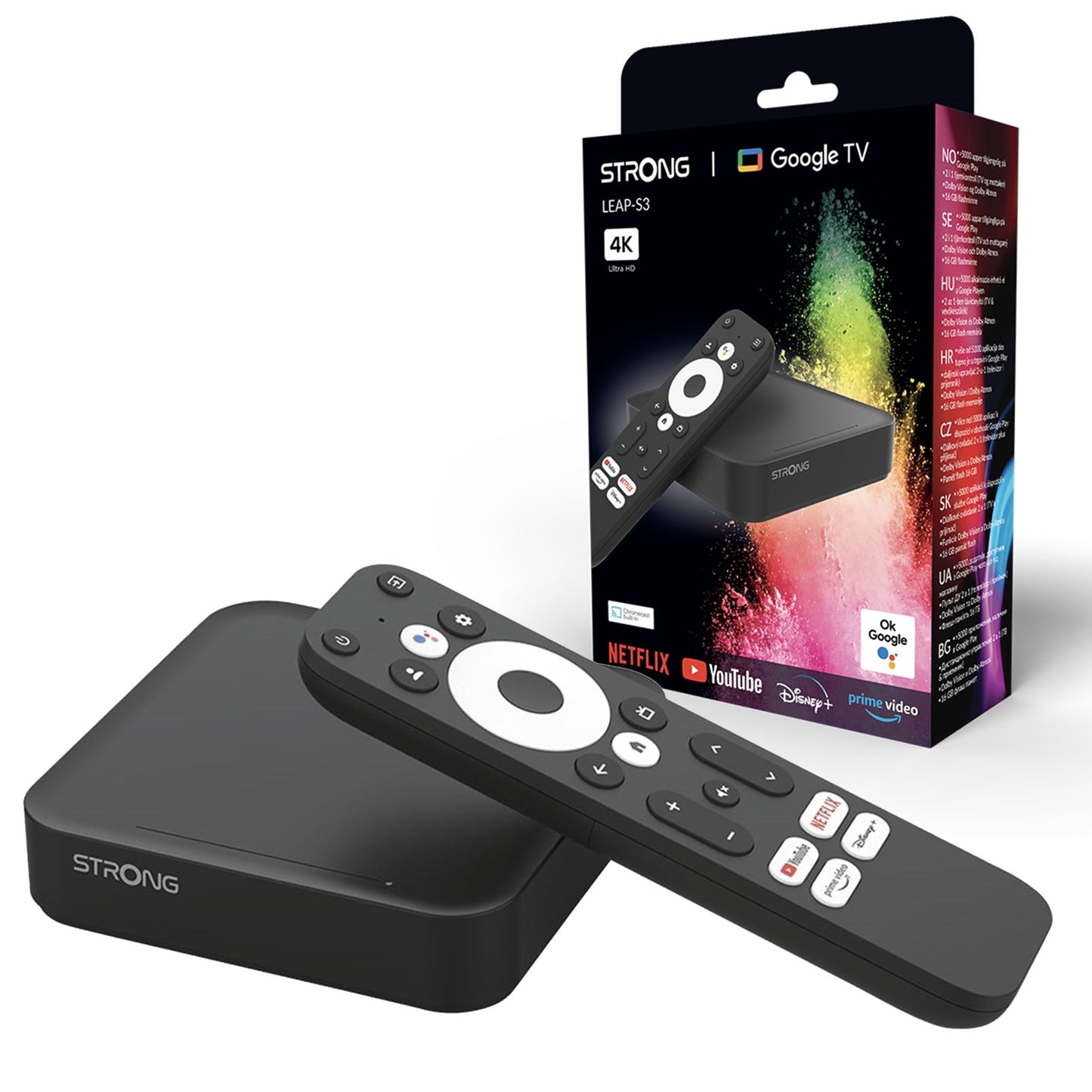 Strong LEAP-S3UK Google TV Certified Smart 4K HDR Android TV Box - PC Gear UK