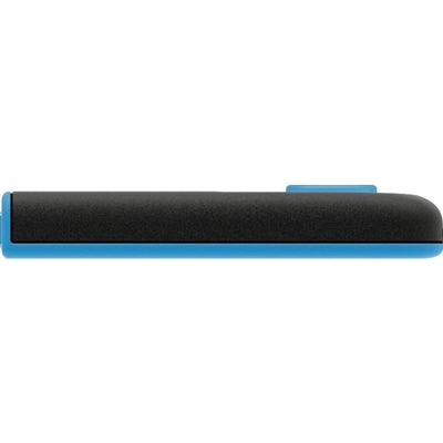 ADATA 64GB UV128 USB 3.0 Memory Pen, Retractable, Capless, Black & Blue - PC Gear UK