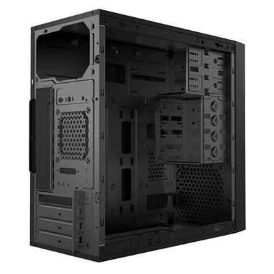 CiT Work Micro-ATX PC Case with USB 3.0, HD Audio, and Efficient Cooling. Compact Steel Design for Home and Office Builds - PC Gear UK