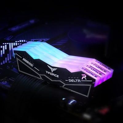 Team T-Force Delta RGB 32GB Kit (2 x 16GB), DDR5, 8000MHz (PC5-6400), CL38, ECC, AMD EXPO & XMP 3.0, PMIC, DIMM Memory, Black