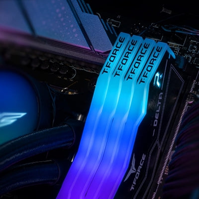Team T-Force Delta RGB 32GB Kit (2 x 16GB), DDR5, 8000MHz (PC5-6400), CL38, ECC, AMD EXPO & XMP 3.0, PMIC, DIMM Memory, Black
