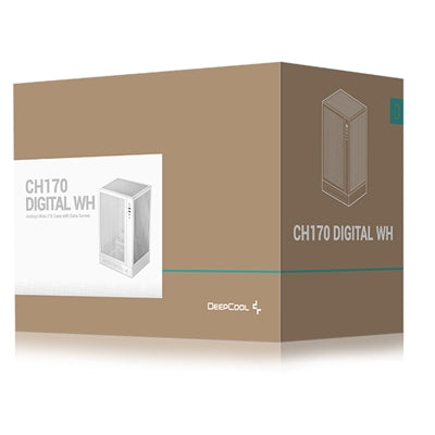 Deepcool CH170 Digital White Mini-ITX Case - High Airflow, Supports Water Cooling, Ultra-Quiet Operation, Compact Design for Efficient Space Management