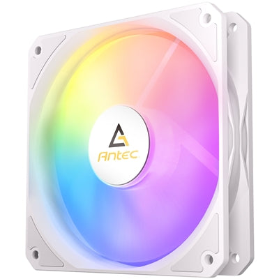 Antec P12R ARGB Reverse PWM 120mm Fan - 4-Pin, White, High-Airflow Cooling, 9-Blade Design with Anti-Vibration Pads - PC Gear UK