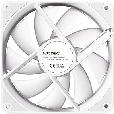 Antec P12R ARGB Reverse PWM 120mm Fan - 4-Pin, White, High-Airflow Cooling, 9-Blade Design with Anti-Vibration Pads - PC Gear UK