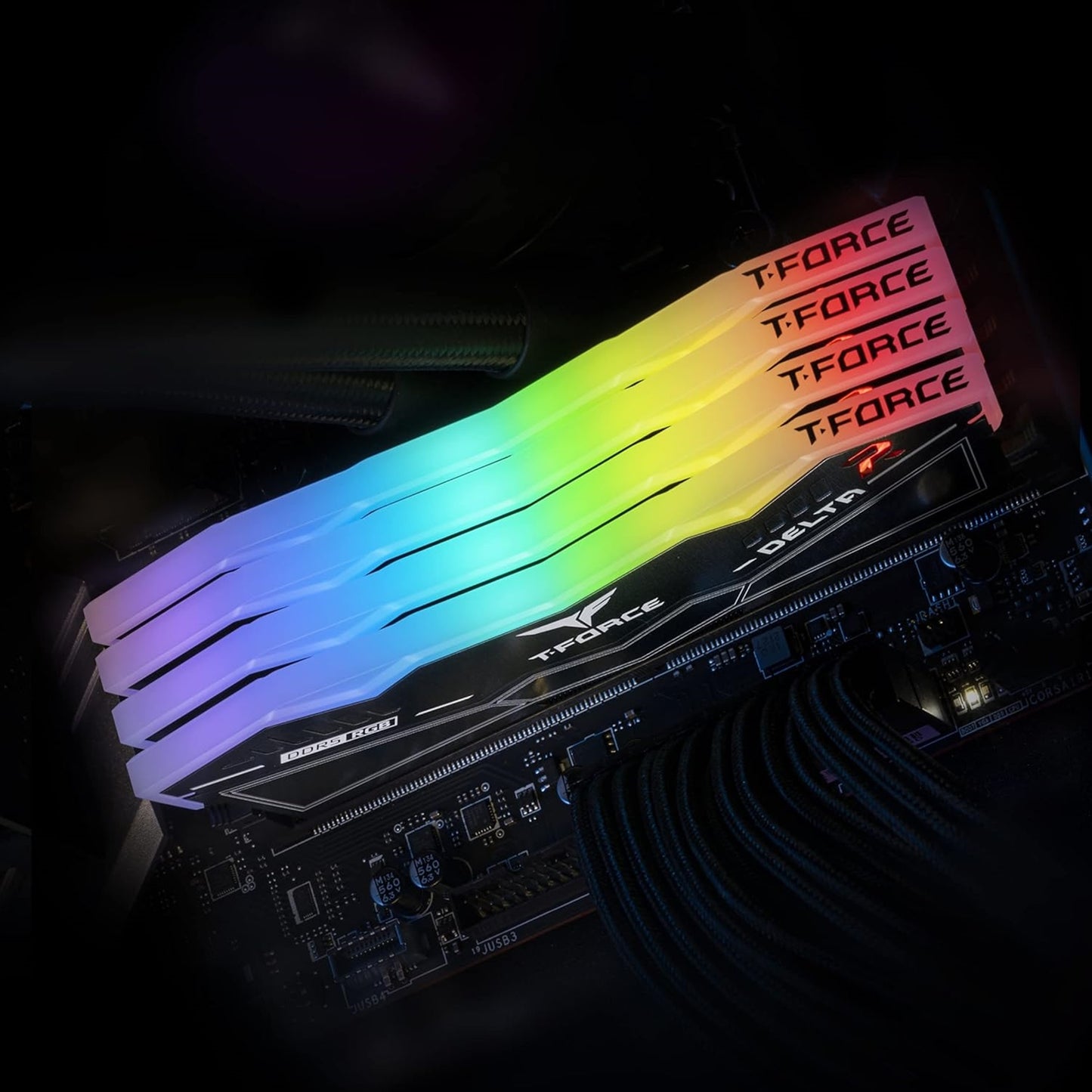TEAMGROUP T-Force RGB FF3D564G6000HC38ADC01 64GB (2x32GB) System Memory, 6000MHz, DDR5 Kit, Black