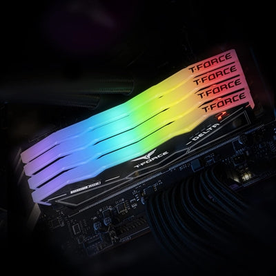 Team T-Force Delta RGB 64GB Kit (2 x 32GB), DDR5, 6000MHz (PC5-48000), CL38, ECC, AMD EXPO & XMP 3.0, PMIC, DIMM Memory, Black