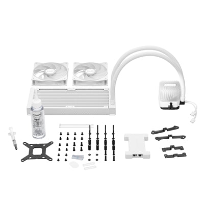 be quiet! Light Loop 240mm AIO CPU Liquid Cooler, High-Performance ARGB Lighting, Dual 120mm PWM Fans, Ultra-Quiet Operation, Easy Maintenance, Intel/AMD Compatible, White, 1851 / 1700 / 1200 / 1150 / 1151 / 1155