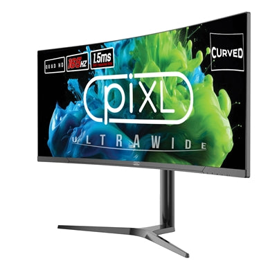 piXL CM34C7 34 Inch Ultrawide Curved Gaming Monitor, 165Hz, 1.5ms Response Time, 3440x1440 Resolution, HDMI, DisplayPort, USB-C, USB-B, USB-A x 2, Audio, R1500 Curve, Height Adjustable, 3 Year Warranty (Copy)