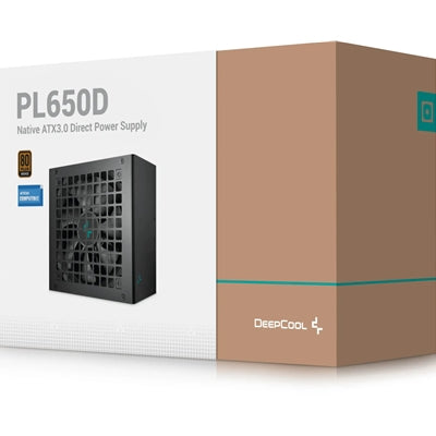 DeepCool PL650D 650W 80 Plus Bronze Power Supply with 120mm Hydro-Bearing Fan, ATX3.1 & PCIe 5.0 Support, Non-Modular Design PSU - PC Gear UK