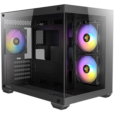 Antec CX600M ARGB Mini-Tower PC Gaming Case, 270 Full-View Tempered Glass, 3x 120mm ARGB LED Fans, USB 3.0, Dust Filters, Tool-Free Installation, Black - PC Gear UK