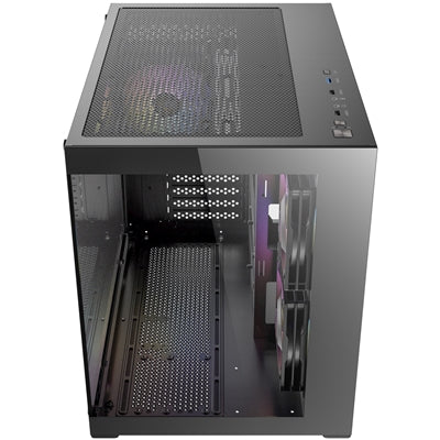 Antec CX600M ARGB Mini-Tower PC Gaming Case, 270 Full-View Tempered Glass, 3x 120mm ARGB LED Fans, USB 3.0, Dust Filters, Tool-Free Installation, Black - PC Gear UK