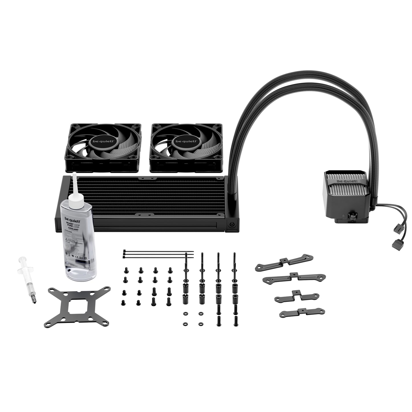 Be Quiet! Silent Loop 3 240mm ARGB Liquid CPU Cooler, 3-Chamber Pump, Large Fin Area, Silent Wings 4 PWM Fans, Black