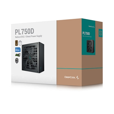 DeepCool PL750D 750W Power Supply, ATX12V V3.1, 80 PLUS Bronze, Non-Modular, 120mm Hydro Bearing Fan, 12VHPWR PCIe 5.0, 5-Year Warranty - PC Gear UK