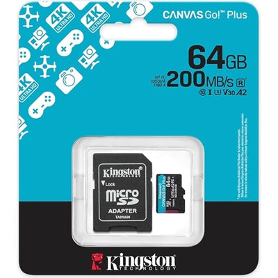 Kingston Canvas Go! Plus 256GB microSDXC, UHS-I U3 V30 A2, 200MB/s
