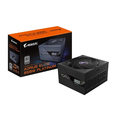 Gigabyte, Gigabyte AORUS ELITE 850W PSU - Fully Modular, 80 PLUS Platinum, ATX 3.1, PCIe 5.0 Ready, 12VHPWR, Silent 120mm FDB Fan, 10-Year Warranty, ATX