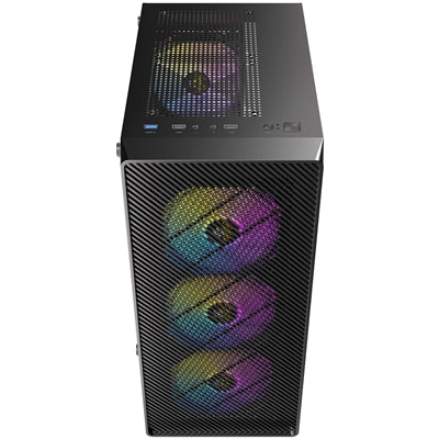 Antec, Antec AX26 RGB Elite Mid-Tower Gaming Case, ATX/mATX/ITX, 4x 120mm RGB Fans, Tempered Glass, Black, Mid Tower