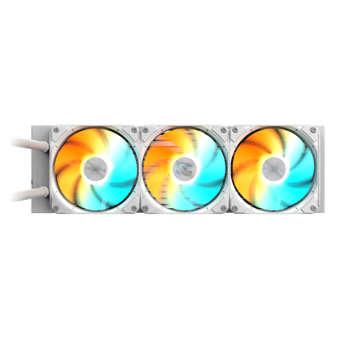GIGABYTE GAMING 360 ICE Liquid CPU Cooler- 3x120mm ARGB Fans, slide-in interlocking mechanism, DAISY-CHAIN, Intel LGA 1851 and AMD AM5 Compatible, All-in-one liquid cooler, 12 cm, White