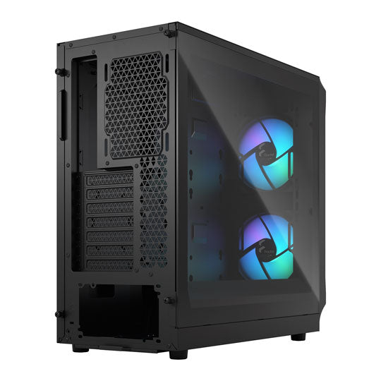 Fractal Design Focus 2 RGB Midi Tower Case, ATX/mATX/Mini-ITX, 2x 140mm RGB Fans, Tempered Glass, Black