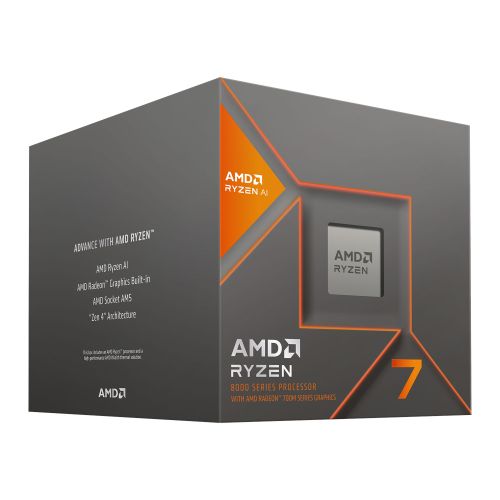 AMD Ryzen 7 8700G with Wraith Spire Cooler, AM5, Up to 5.1GHz, 8-Core, 65W, 24MB Cache, 4nm, 8th Gen, Radeon Graphics - PC Gear UK