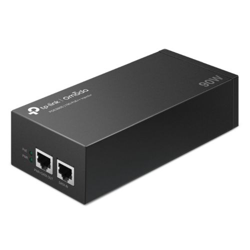 TP-LINK (POE380S) Omada 90W 10G PoE++ Injector, 2x 10Gbps Ports, Up to 90W, Wall-Mounting/Desktop - PC Gear UK