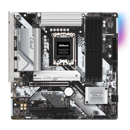 Asrock B760M PRO RS, Intel B760, 1700, Micro ATX, 4 DDR5, HDMI, DP, 2.5G LAN, PCIe5, RGB, 3x M.2 - PC Gear UK