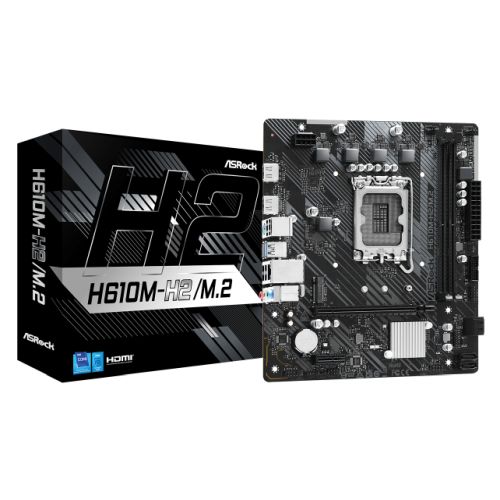 Asrock H610M-H2/M.2, Intel H610, 1700, Micro ATX, 2 DDR4, 2 HDMI, GB LAN, PCIe4, 1x M.2 - PC Gear UK