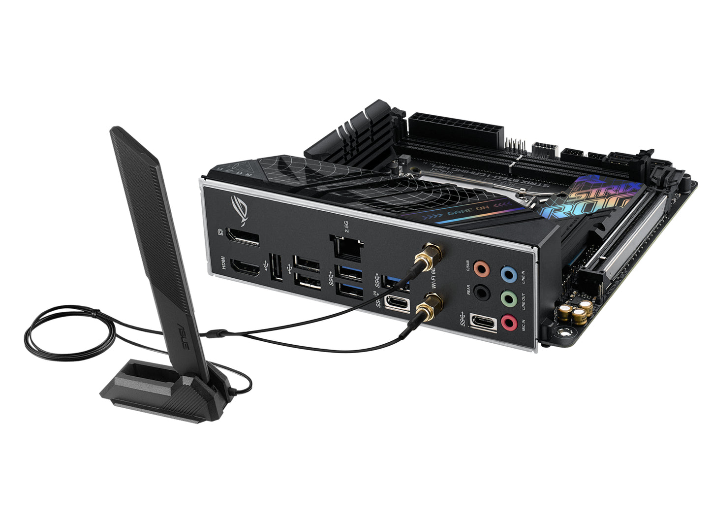 ASUS ROG Strix B760-I Gaming WiFi Intel LGA1700 Mini-ITX Motherboard, 2x DDR5, 2x M.2, PCIe 5.0, 4x SATA, WiFi 6E, 2.5GbE, USB-C 20Gbps