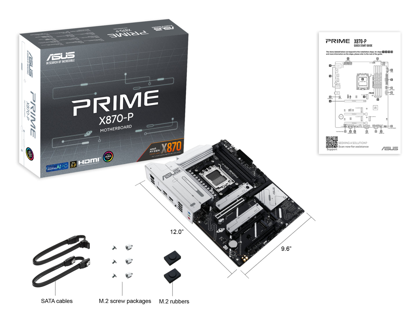 ASUS PRIME X870-P, AMD X870, Socket AM5, ATX