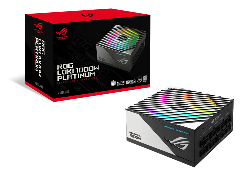 ASUS ROG Loki SFX-L 1000W Platinum PSU, Fully Modular, ATX 3.0, PCIe 5.0, ARGB, Black/Silver