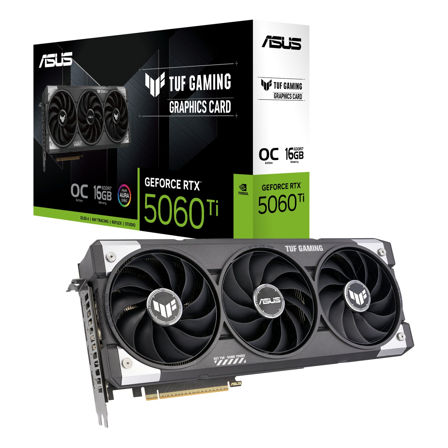 ASUS TUF Gaming GeForce RTX 5060 Ti OC 16GB GDDR7 Graphics Card, PCIe 5.0, 3x DP 2.1b, HDMI 2.1b