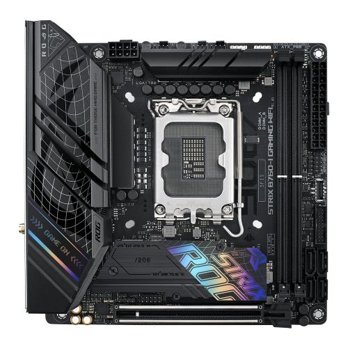 Asus ROG STRIX B760-I GAMING WIFI, Intel B760, 1700, Mini ITX, 2 DDR5, HDMI, DP, Wi-Fi 6E, 2.5G LAN, PCIe5, RGB, 2x M.2 - PC Gear UK