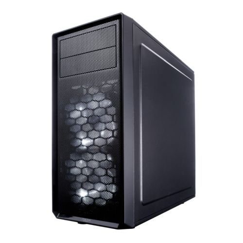 Fractal Design Focus G (Black) Gaming Case w/ Clear Window, ATX, 2 White LED Fans, Kensington Bracket, Filtered Front, Top & Base Air Intakes - PC Gear UK