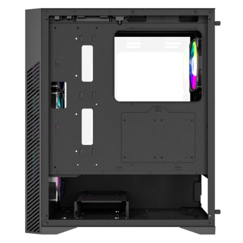 Vida Typhoon Black ARGB Gaming Case w/ Glass Window, ATX, Mesh Front, 4x ARGB Fans - PC Gear UK