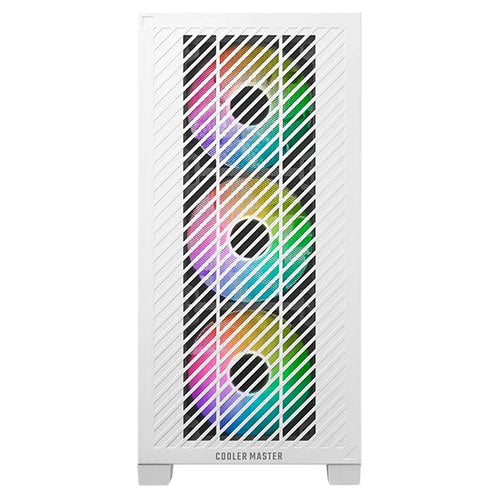 Cooler Master Elite 301 Gaming Case w/ Glass Side, Micro ATX, 3x ARGB Fans, PSU Shroud, Intake Grill, USB-C, White - PC Gear UK