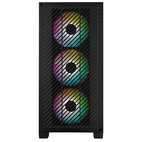 Cooler Master Elite 301 Gaming Case w/ Glass Side, Micro ATX, 3x ARGB Fans, PSU Shroud, Intake Grill, USB-C, Black - PC Gear UK
