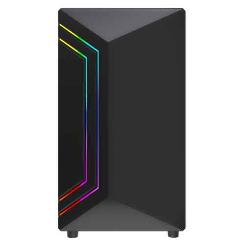 Vida Apollo M Black ARGB Gaming Case w/ Glass Window, Micro ATX, Rear ARGB Infinity Fan, Front LED Strips