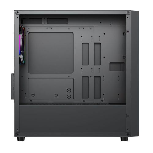Vida Lucid Black ARGB Gaming Case w/ Glass Front & Side, Micro ATX, 4x ARGB Infinity Fans - PC Gear UK