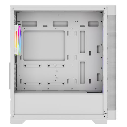 Vida Zephyr V2 White ARGB Gaming Case w/ Glass Window, Micro ATX, 4x ARGB PWM Fans, 6-Port ARGB Fan Hub & Remote Control, Mesh Front