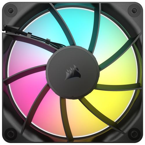 Corsair RS120 ARGB PWM 12cm Case Fan, Magnetic Dome Bearing, Daisy-Chain 4-Pin, 2100 RPM, AirGuide Tech, Black
