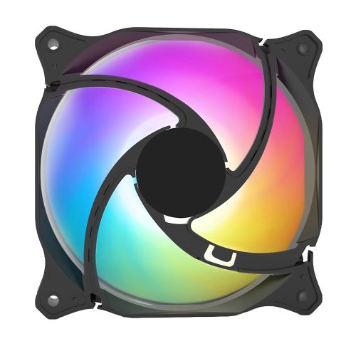 Vida Pulsar 12cm ARGB Fan for Vida GENESIS & TYPHOON Cases, 9 LEDs, Hydraulic Bearing, 1200 RPM, 4-pin (Daisy Chain Header), Black