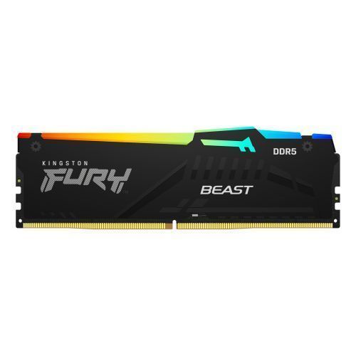Kingston Fury Beast RGB 64GB, DDR5, 5600MHz, CL36, 1.25V, ECC, PMIC, AMD EXPO & Intel XMP 3.0, Black, DIMM Memory - PC Gear UK