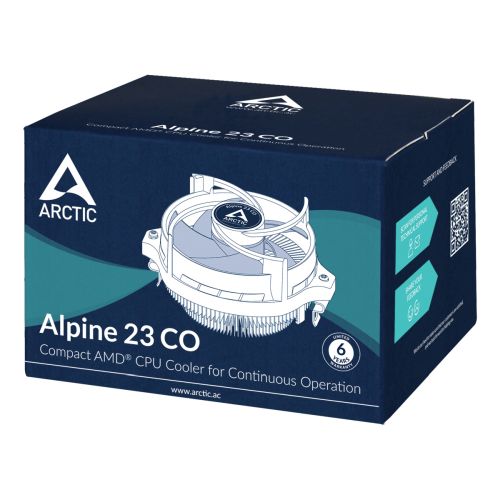 Arctic Alpine 23 CO Compact Heatsink & Fan for Continuous Operation, AMD AM5/AM4, Dual Ball Bearing, 100W TDP